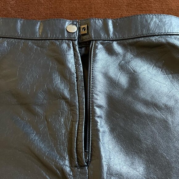 Misses Vintage Leather Mini skirt size 5/6 retro party feminine biker - Picture 5 of 6